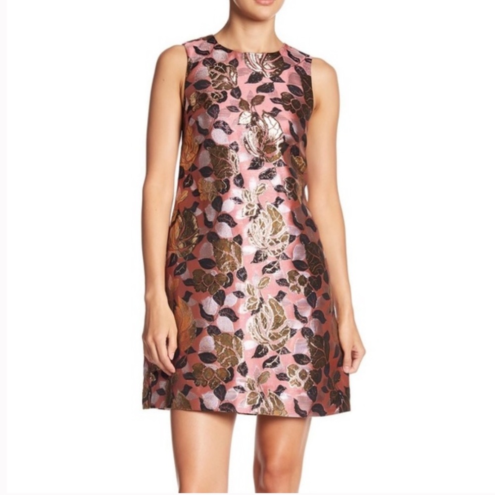 Rachel Roy 6 Floral Dress Sleeveless NWT Metallic Cherry Blossom Pink Party